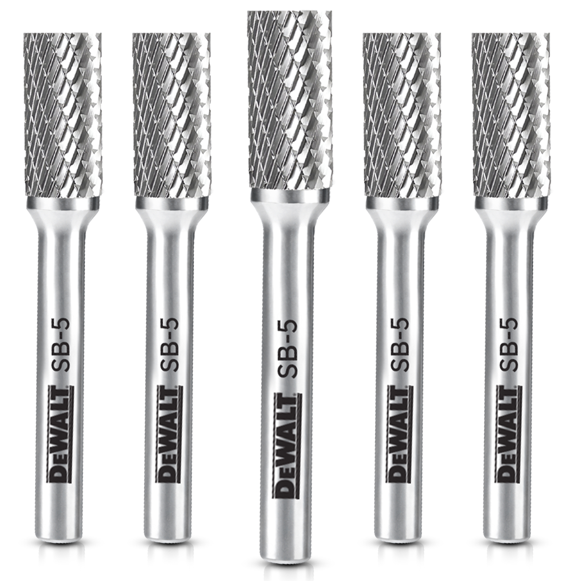 DeWalt Carbide Burr Set — 5-Piece, Double-Cut, Tungsten Carbide, Model# DXCBTJSB5-5